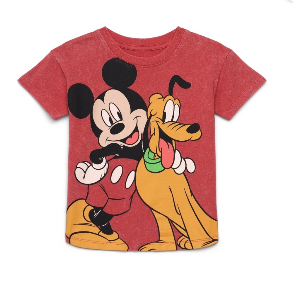 Disney Mickey Mouse & Pluto Toddler Graphic Tee Dusty Rose